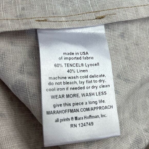 Mara Hoffman Iris Linen Snake Print Button Down Oversized Blouse - Picture 5 of 6